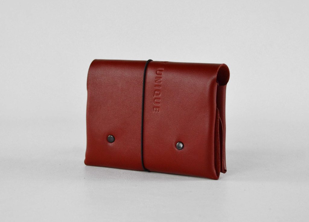 Red soft leather wallet