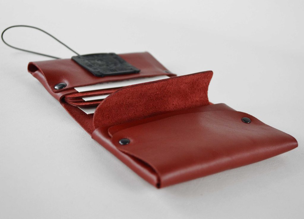 Red soft leather wallet
